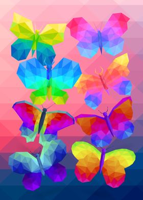 butterfly polygon art