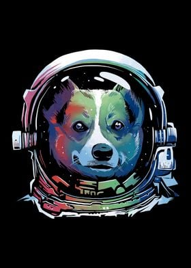 Rainbow astronaut dog