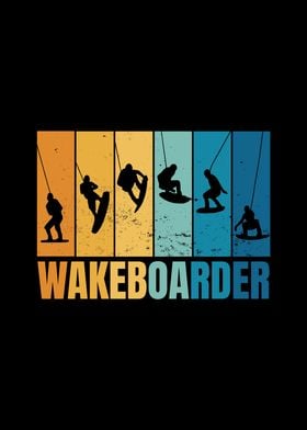 Wakeboarding silhouettes