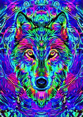 Wolf trippy art