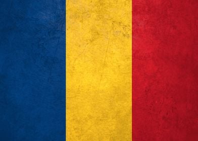 Flag of Romania on Wall