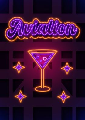 Aviation Neon Art  Poster