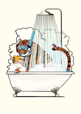 Tiger in the Shower