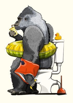 Gorilla on the Toilet