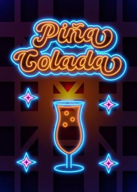 Pina Colada Neon Poster