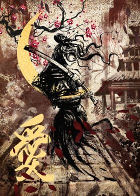 Samurai with katana 