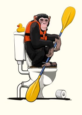 Chimpanzee on the Toilet