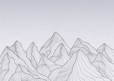 Line Drawing Mountains