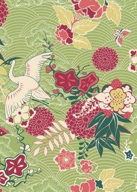 Japanese Art Flamingo 