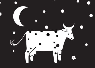 Dairy Cow Starry Night