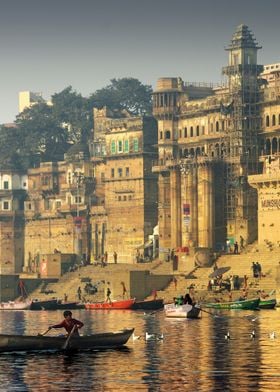 Varanasi india boat ganges