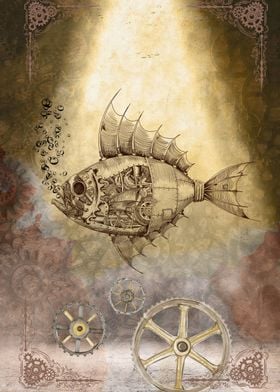 Steampunk mechanic fish