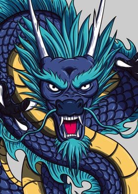 Asian Dragon Blue