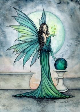 Indigo and Jade Fairy Art
