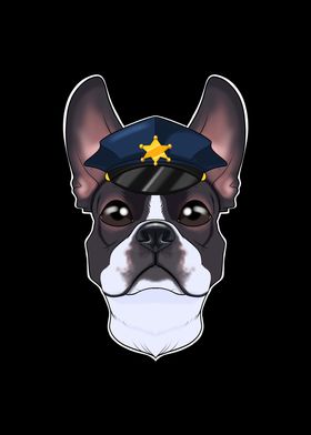 Police Boston Terrier