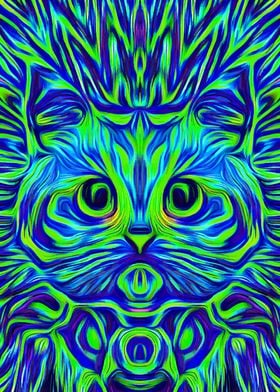 Psychedelic Cat Fantasy