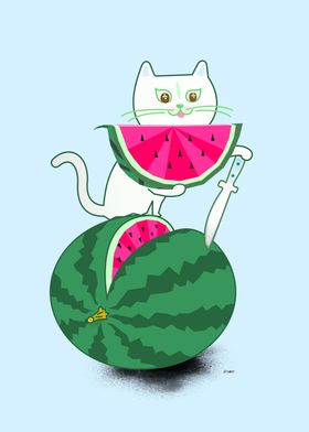 Kitty and Watermelon