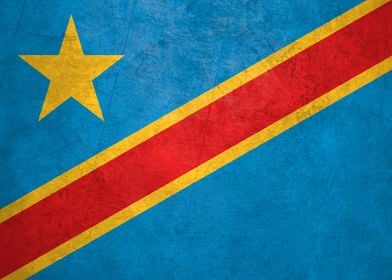 Flag of DR Congo on Wall