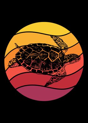 Sea Turtle Retro Vintage