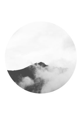 Monochrome foggy mountain