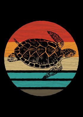 Sea Turtle Retro Vintage