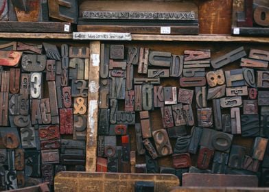 Assorted wood stamps