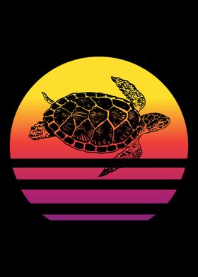 Sea Turtle Retro Vintage