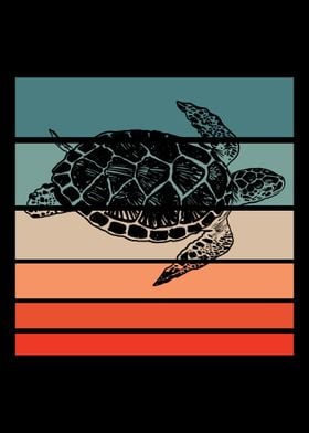 Sea Turtle Retro Vintage