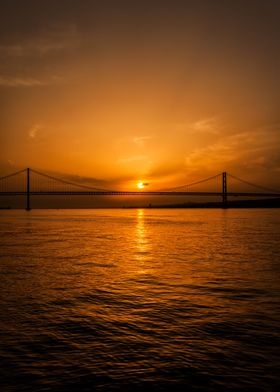 Bridge In Lisbon At Sunset