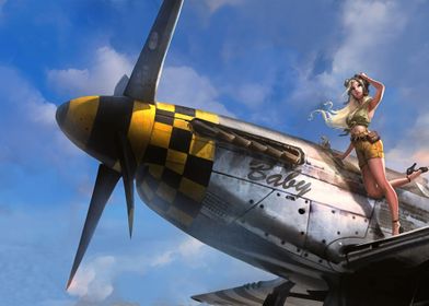 Girl and Aircraft