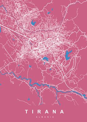 TIRANA Map ALBANIA