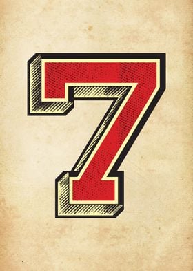 Vintage Number 7 SEVEN