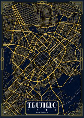 Trujillo City Map Gold