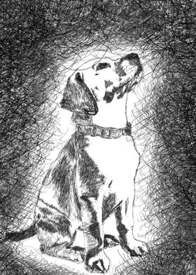 dog scribble art 1