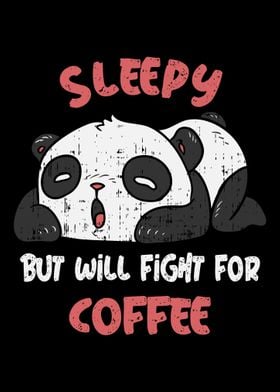 Coffee Cute Tired Panda