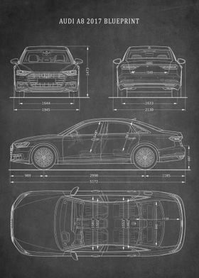 Audi A8 2017 Blueprint