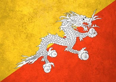 Flag of Bhutan on Wall