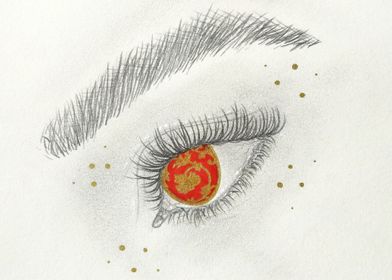 Red And Gold Baroque Eye