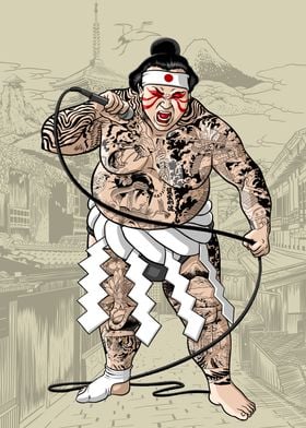 Yakuza sumo wrestler singe