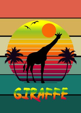 retro popart giraffe