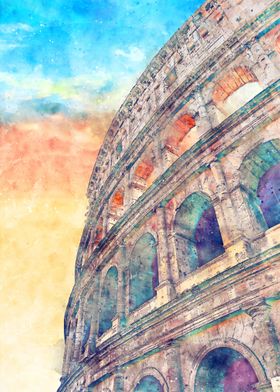 Rome Watercolor Painting