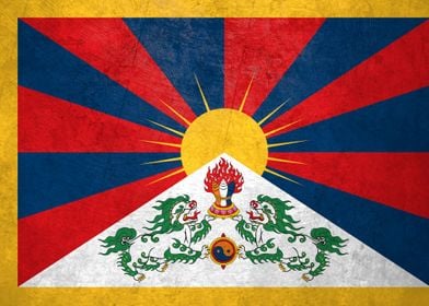 Flag of Tibet on Wall