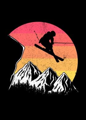 Vintage alpine skiing 