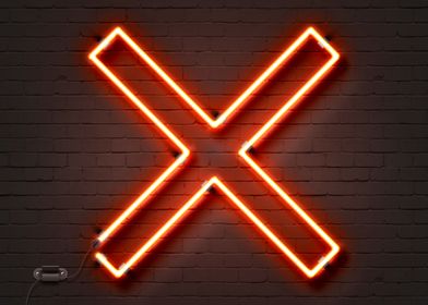Cross for no neon sign
