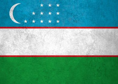 Flag of Uzbekistan on Wall