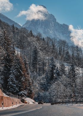 Mountain Road in Winter