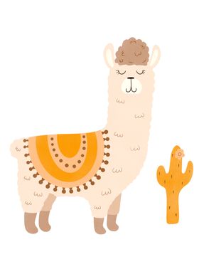 Llama with cactus 