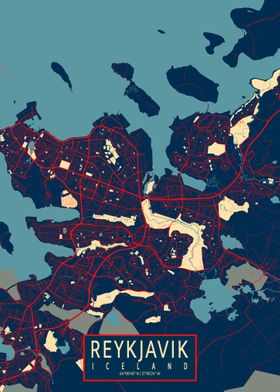 Reykjavik City Map Hope