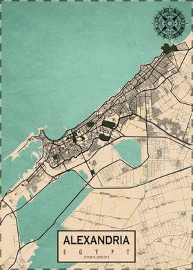 Alexandria Map Vintage