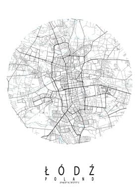 Lodz City Map Circle